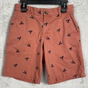 Izod Mens Lobster Shorts Chino Pink Red Salmon Size 30 Crab All Over Beach